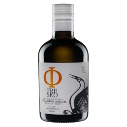 Fresko organic olive oil bottle front view