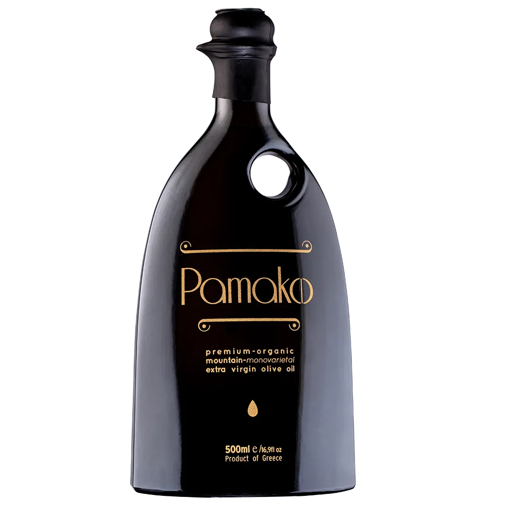 Pamako Organic Monovarietal organic olive oil bottle front view