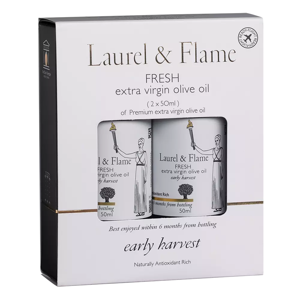 100ml bottle Laurel & Flame Early Harvest extra virgin olive oil