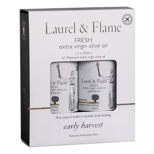 100ml μπουκάλι Laurel & Flame Early Harvest εξαιρετικό παρθένο ελαιόλαδο