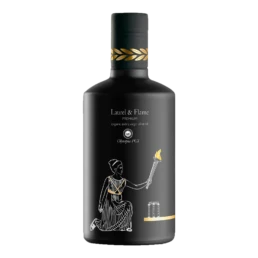 Laurel and Flame Olympia PGI Organic extra virgin olive oil bottle front view