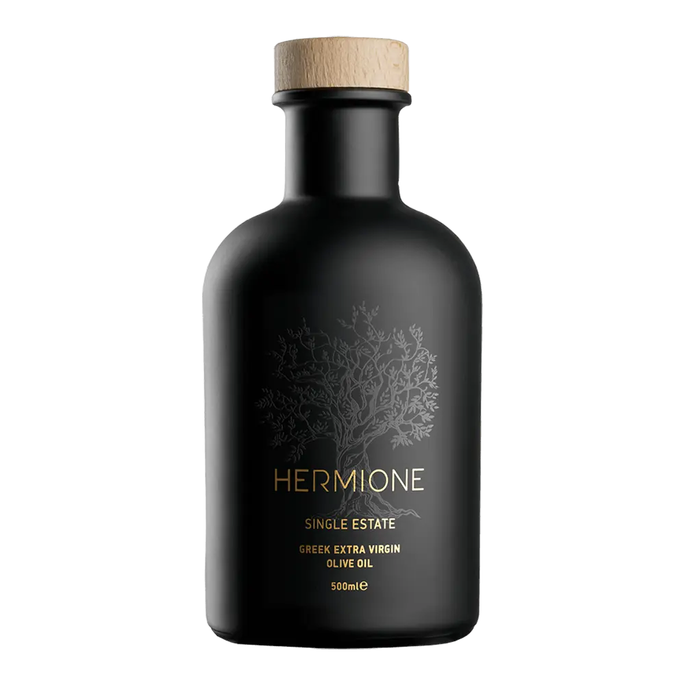 Hermione Single Estate εξαιρετικό παρθένο ελαιόλαδο μπουκάλι μπροστινή όψη