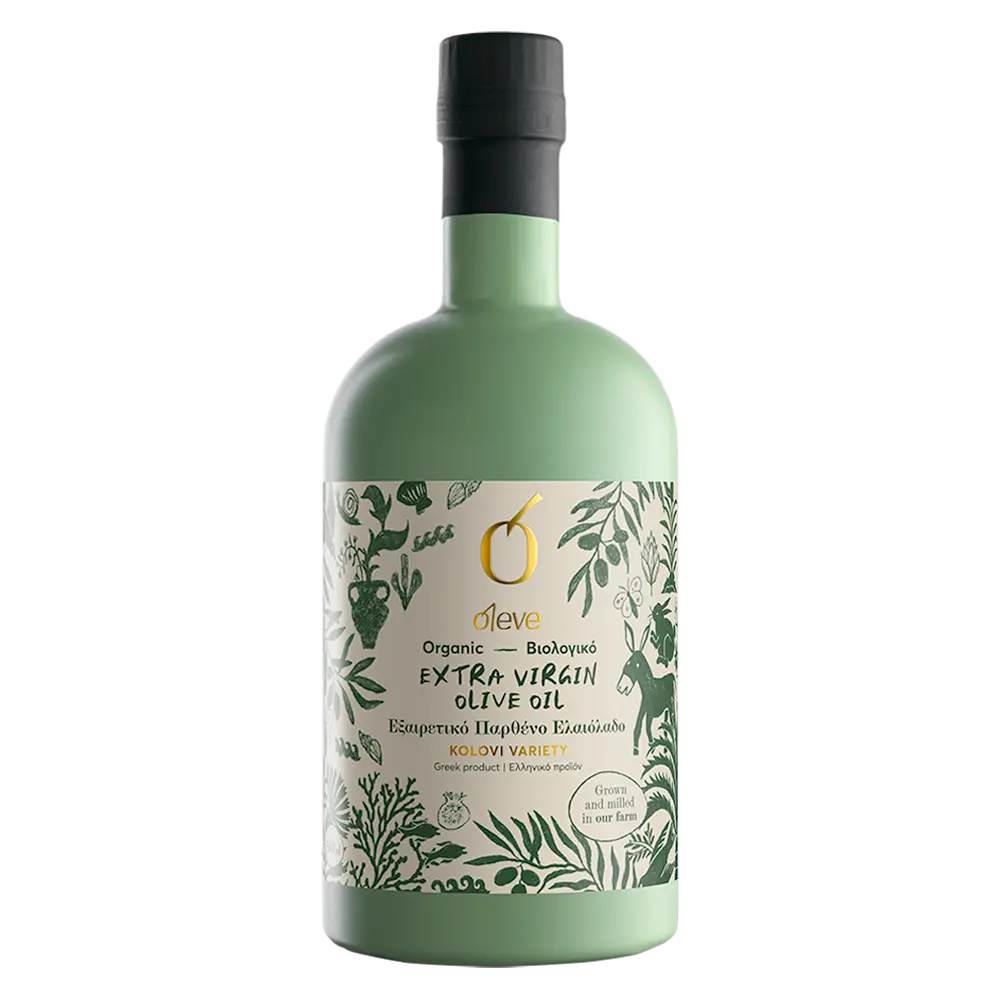 Oleve Kolovi βιολογικό ελαιόλαδο μπουκάλι μπροστινή όψη