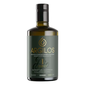 Agriston Argilos I Early βιολογικό εξαιρετικό παρθένο ελαιόλαδο μπουκάλι μπροστινή όψη